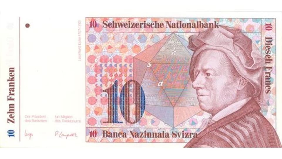 Schweizer 10-Franken-Banknote von 1984.