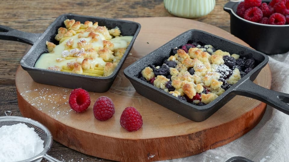 Rezept für ein Weihnachtsdessert: Raclette-Crumble