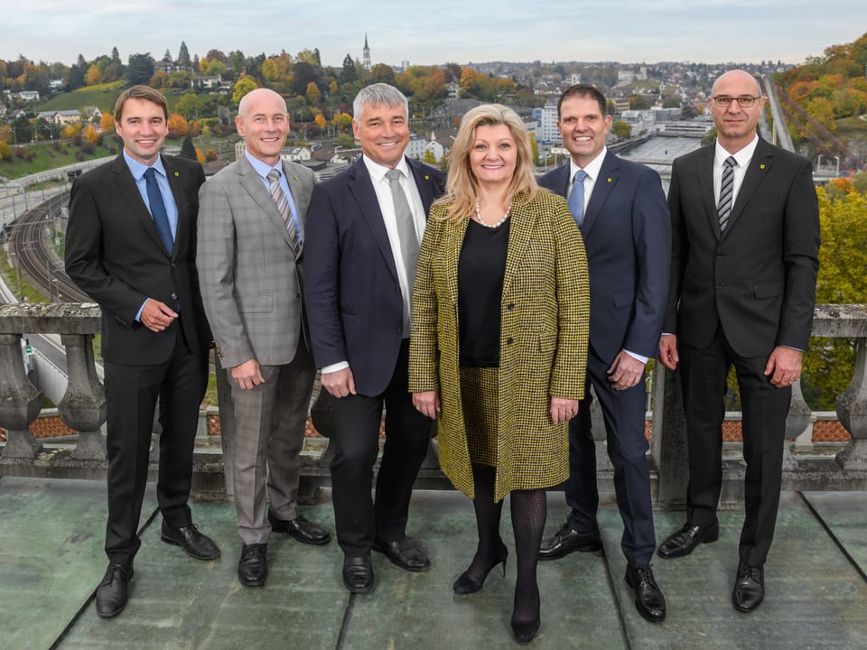 Gruppenfoto des Regierungsrates des Kantons Schaffhausen in der aktuellen Zusammensetzung