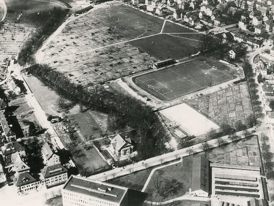 Luftaufnahme des Stadions Schützenwiese Anfang 20. Jahrhundert.