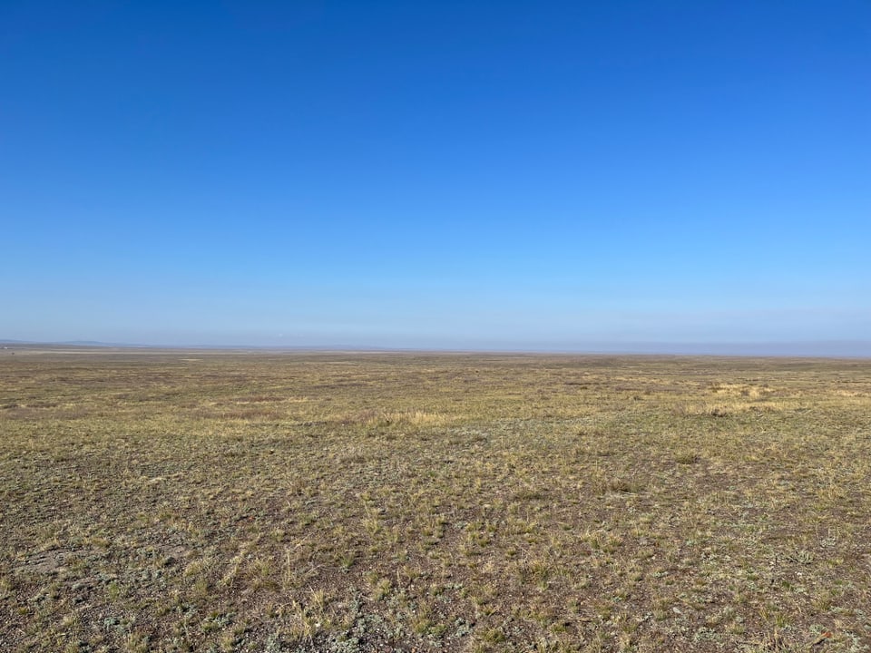 Die schier endlose Steppe in Kasachastan.