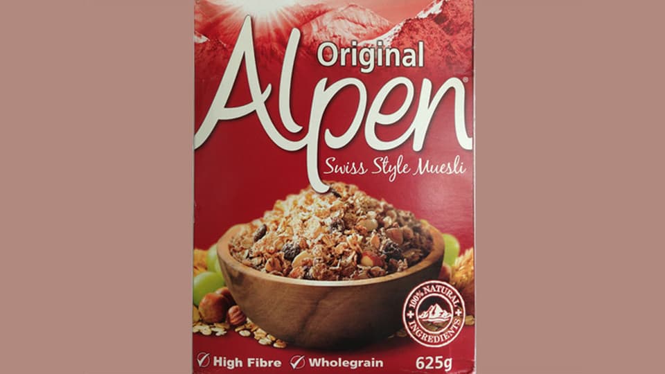 Verpackung Alpen-Müsli.