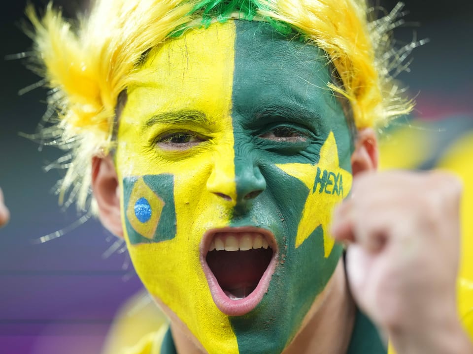 Geschminkter Brasilien-Fan