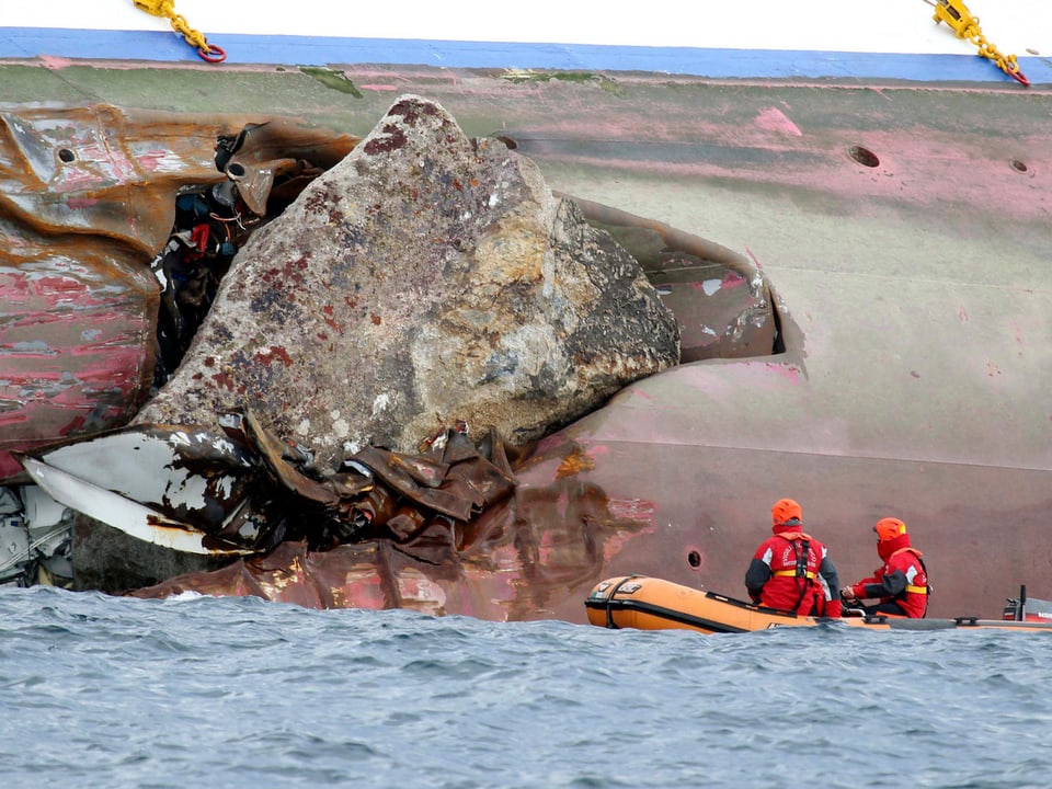 Ein Felsen in der Costa Concordia.