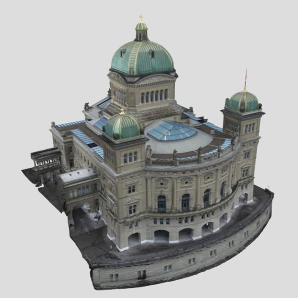 Das Bundeshaus in Bern als digitales Modell.