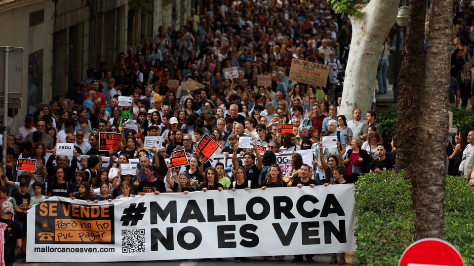 Eine Demonstration in Palma de Mallorca