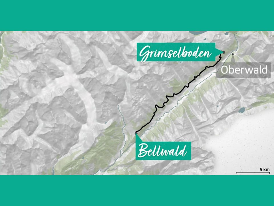 Ein Karte von Grimselboden zum Bellwald