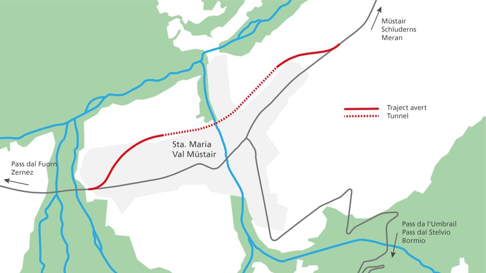 Plan für Umfahrung Sta Maria Val Müstair.