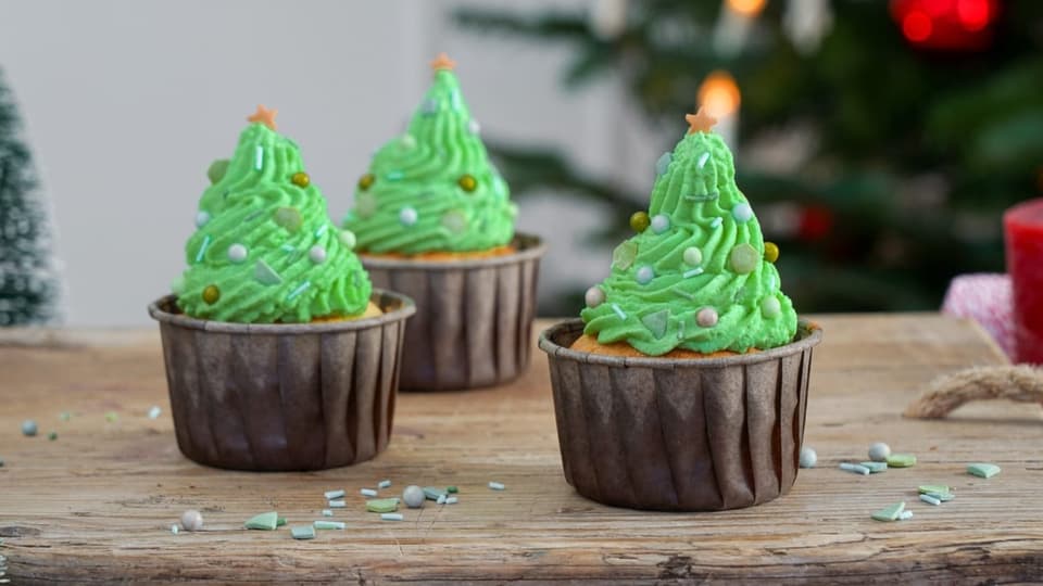 Rezept für ein Weihnachtsdessert: Weihnachtsmuffins mit Spekulatius