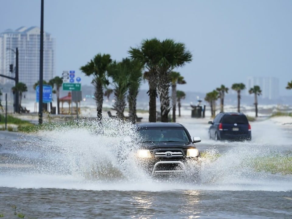 Überflutete Strassen in Gulfport, Mississippi.