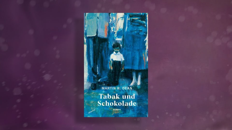 Buchcover von 'Tabak und Schokolade' auf lilafarbenem Hintergrund.