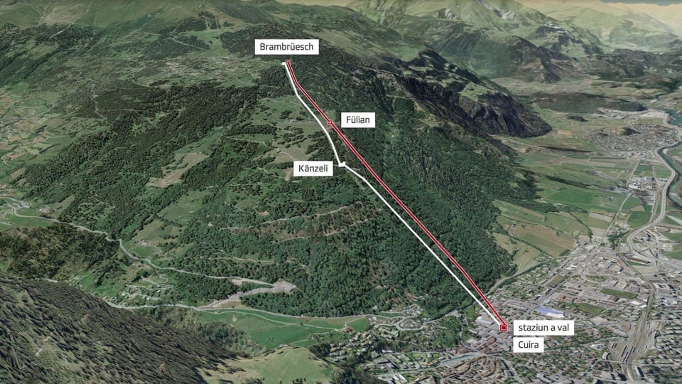 Plans da spustar la pendiculara Brambrüesch.