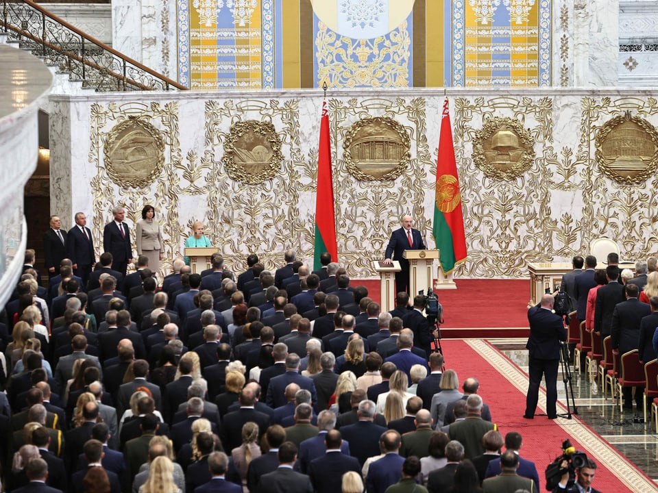 Lukaschenko bei der Vereidigung