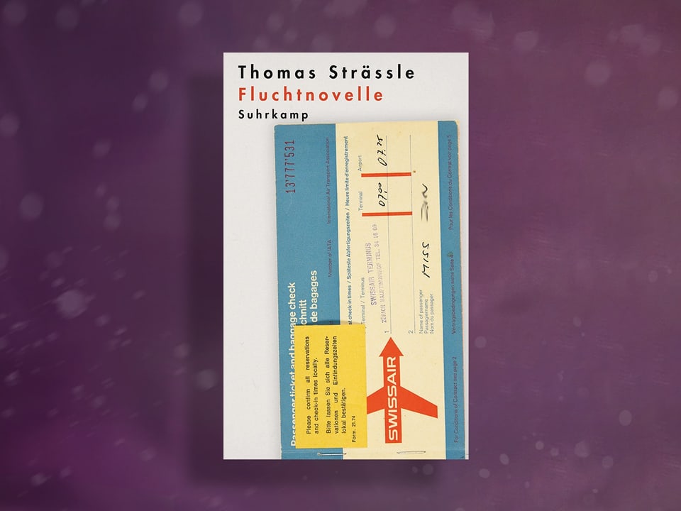 Das Buchcover zeigt ein Vintage-Flugticket der Swissair. 