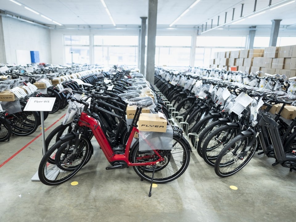 Neue Flyer-E-Bikes in Reih und Glied