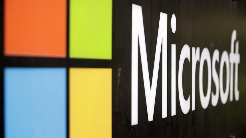 Nahaufnahme des Microsoft Logos