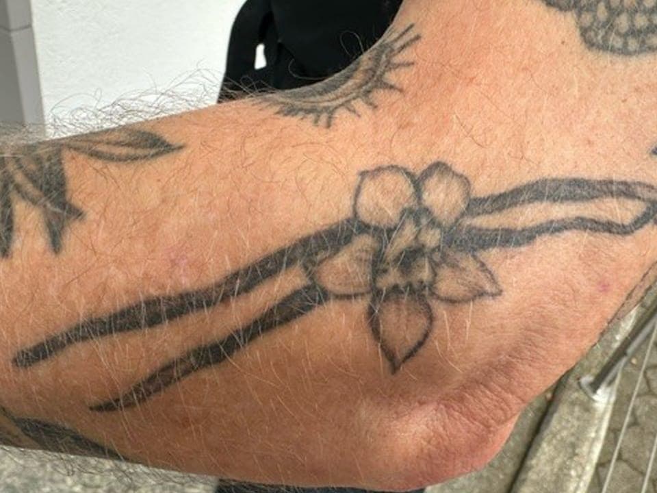 Tattoo Vanillestengel mit Blüte.