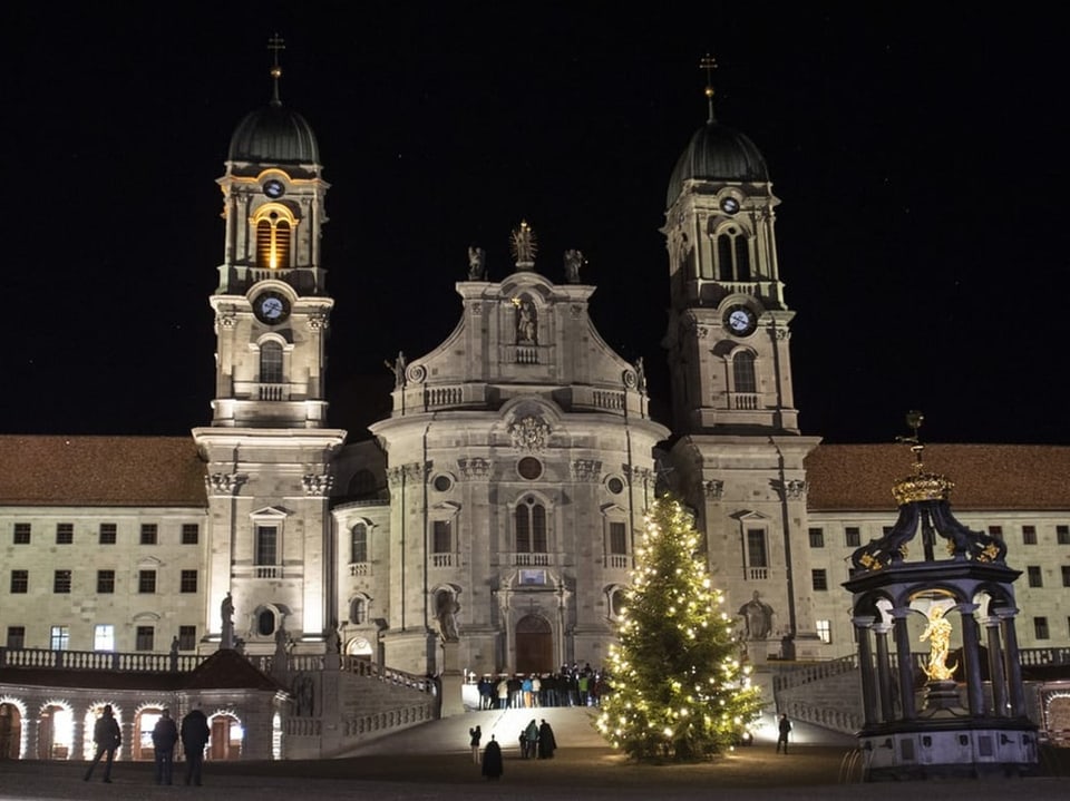 Ein grosses, steinernes Gebäude mit zwei Kirchtürmen.