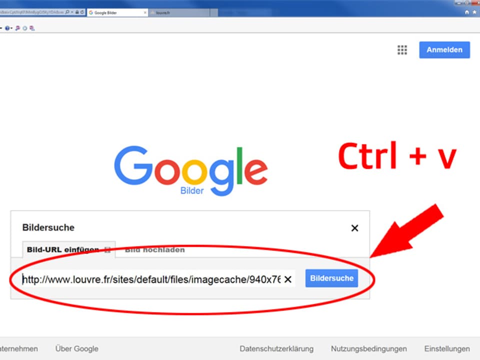 Screenshot Google-Startseite.