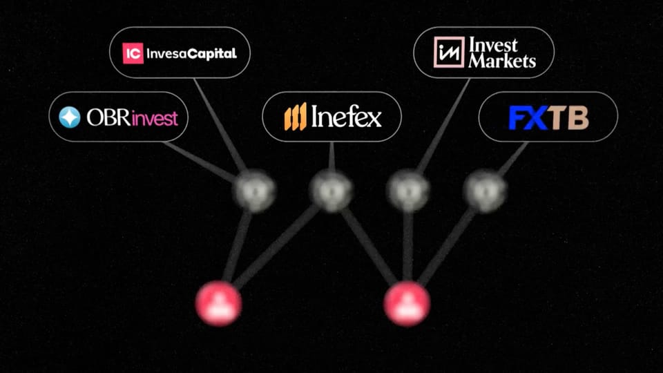 Das Netzwerk von noch aktiven Investmentplattformen, welche SRF Investigativ aufgedeckt hat.