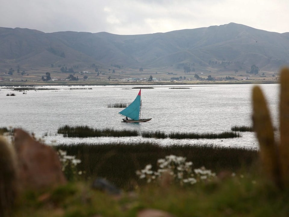 Segelboot auf dem Titicacasee