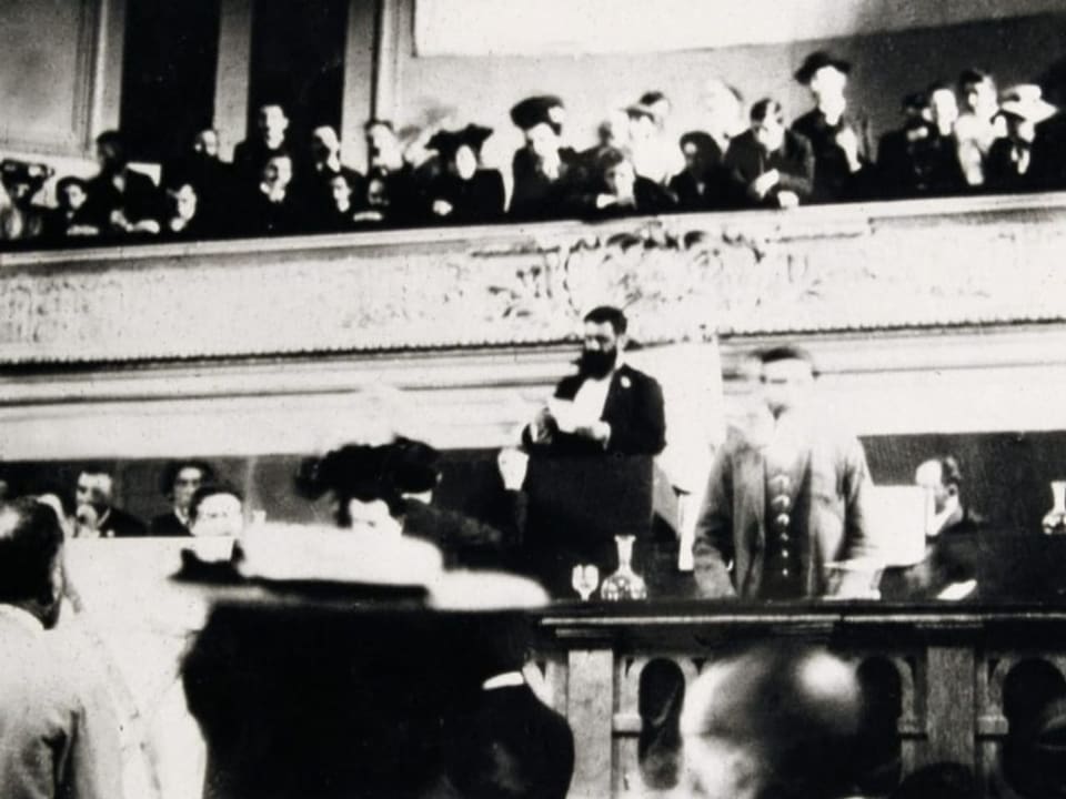 Auch der 6. Zionistenkongress fand in Basel statt, präsidiert nach wie vor von Theodor Herzl.