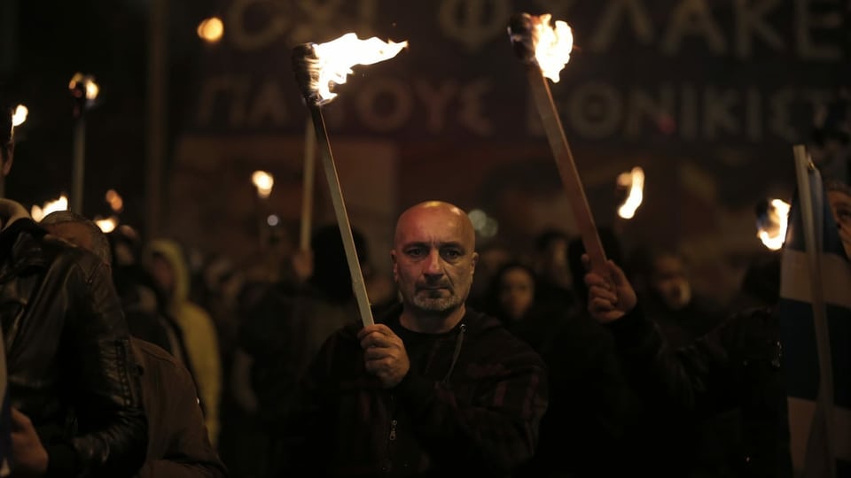 Anhänger der «Goldenen Morgenröte» 2015 in Athen