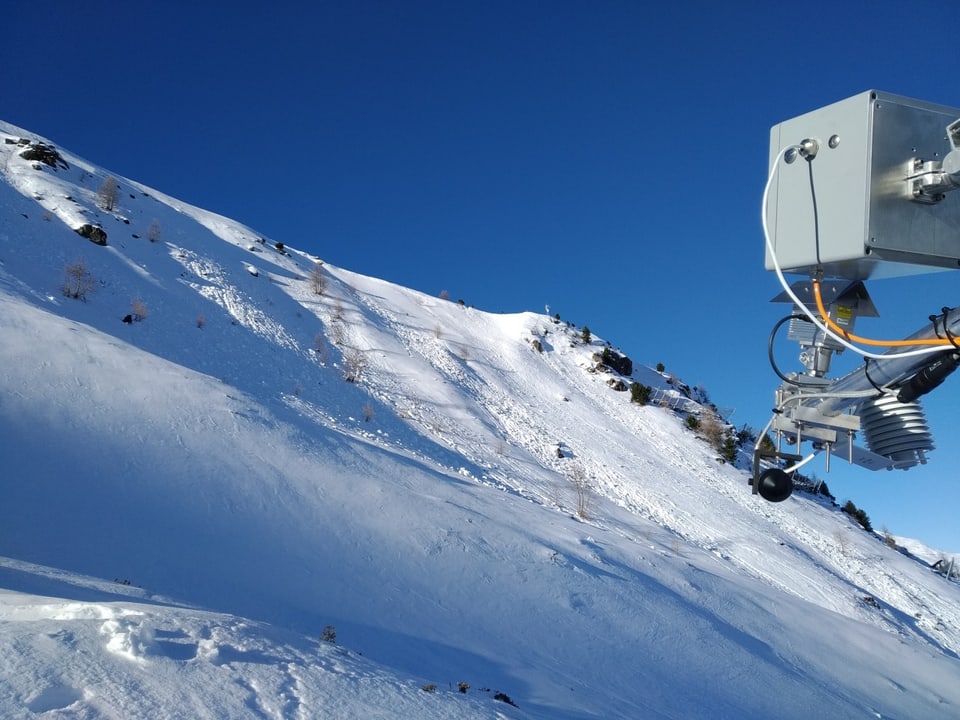 Lasergerät und Schneehang