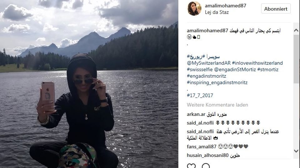 Im Bündnerland unterwegs: Influencerin Amel Mohamed