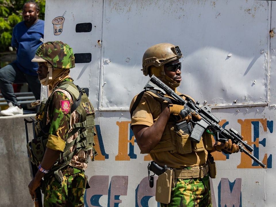 Kenianische Polizisten in Haiti.