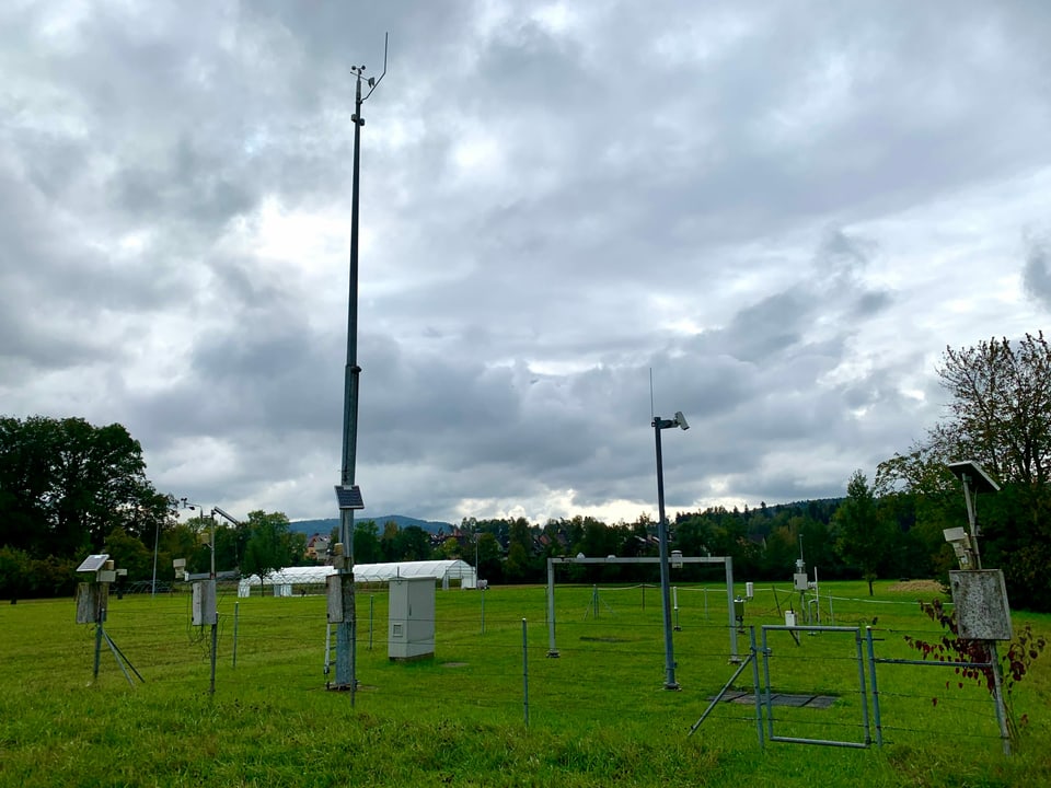 Übersicht über die Messstation des staatlichen Wetterdienstes im Norden der Stadt Zürich.