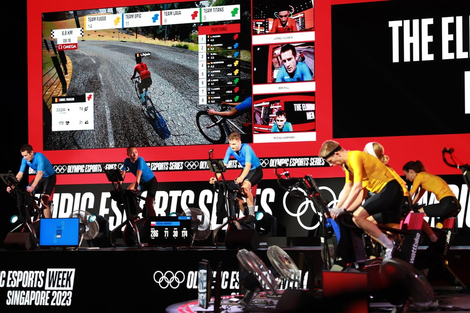 Cycling e-sports in Singapur 2023.