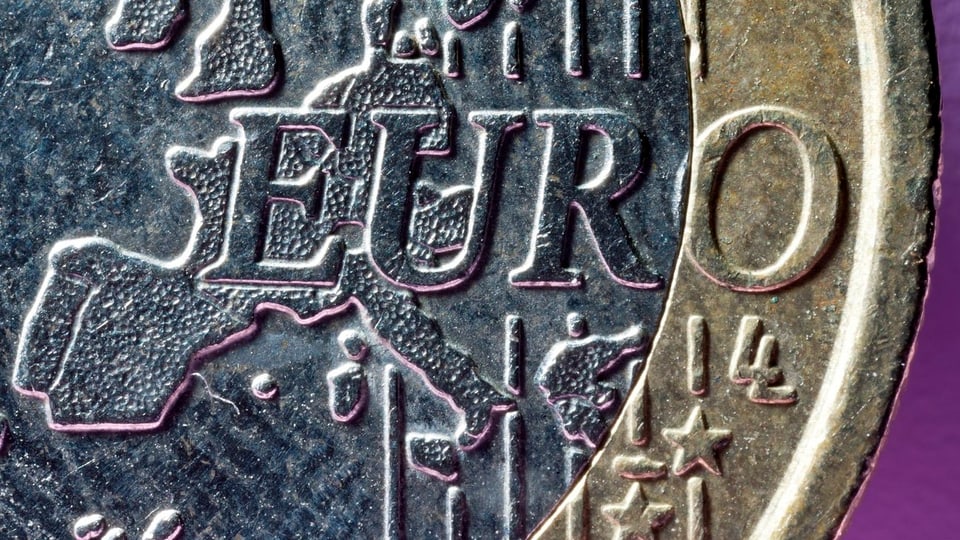Grossaufnahme einer Euro-Münze
