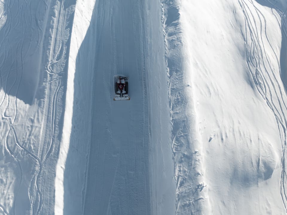 Die Halfpipe während dem winterlichen Baus