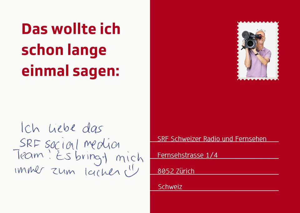 beschriftete Postkarte