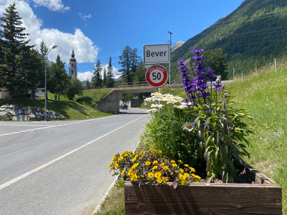 Entrada dal vitg da Bever.