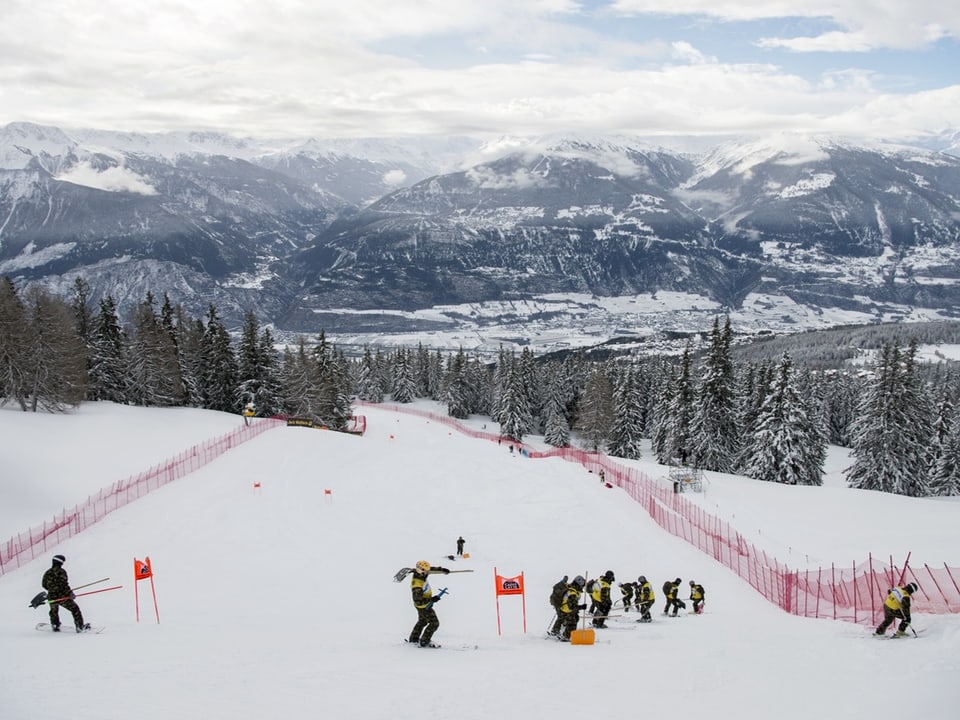   Die Piste in Crans-Montana.