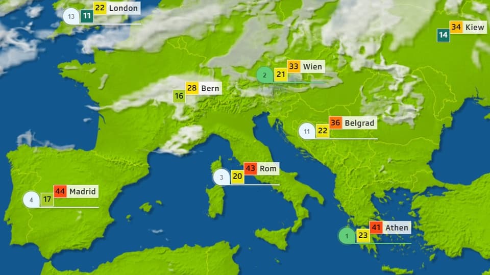 Wetterkarte Europa.