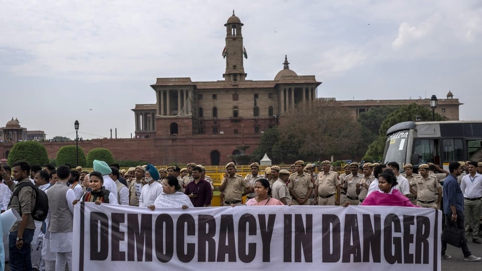 Modi Proteste Indien Wahlen  2024