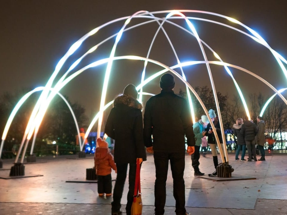 Lichtinstallation im Zauberpark