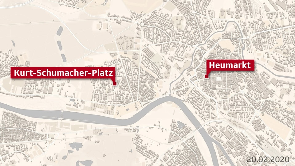 Karte von Hanau.