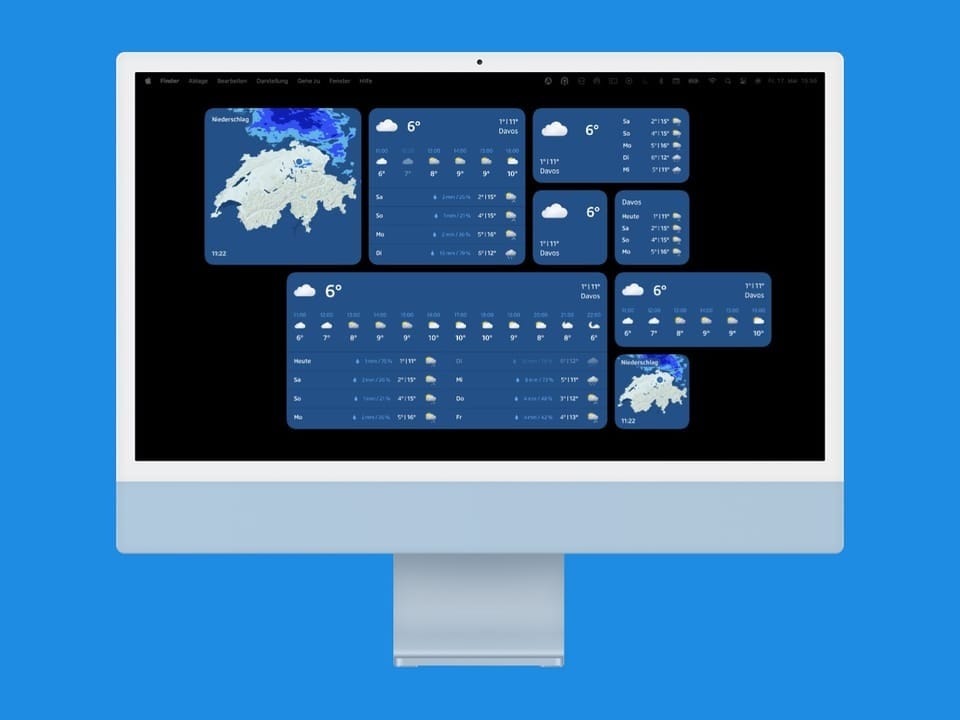 Bild von einem Mac mit Meteo Widgets