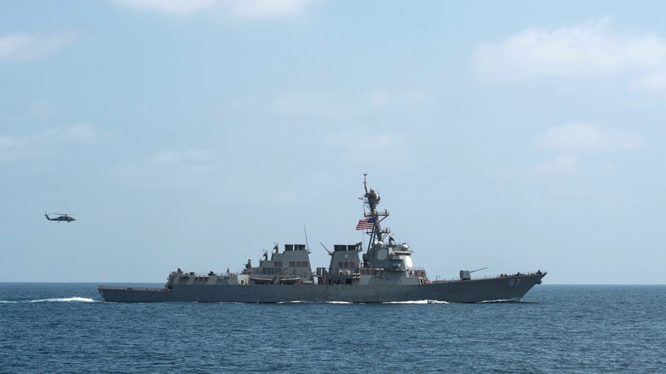 Kriegsschiff «USS Mason» auf offener See.