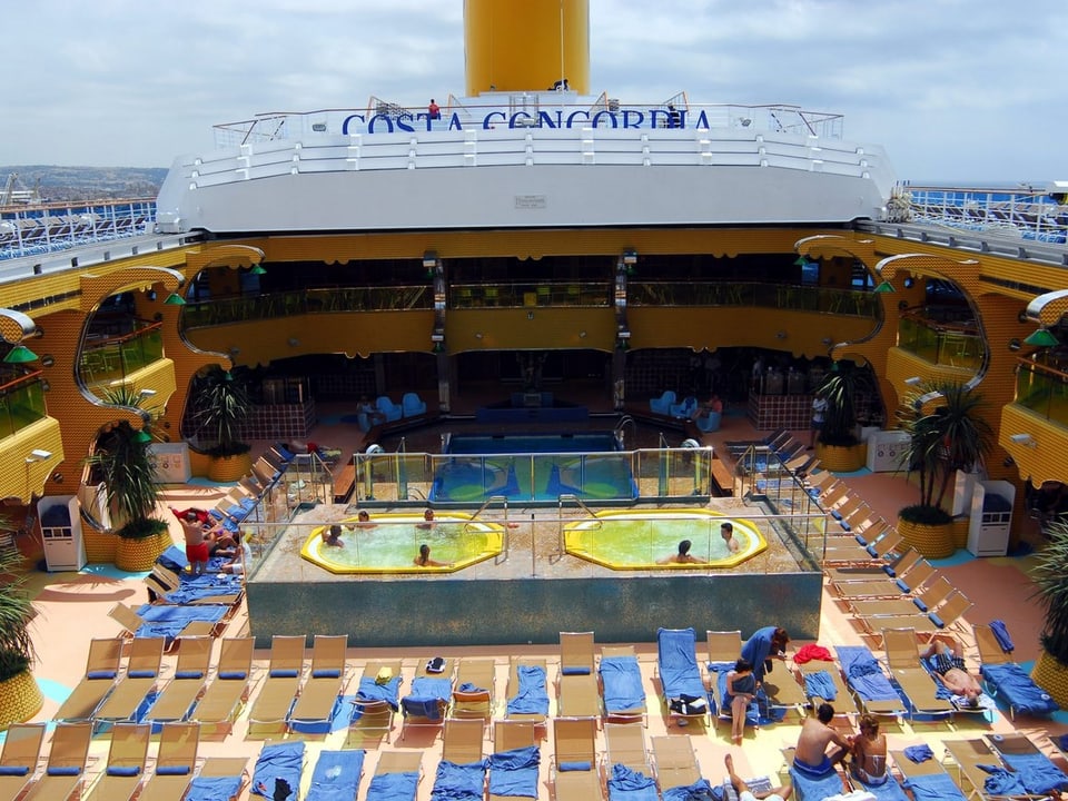 Das Deck der Costa Concordia.