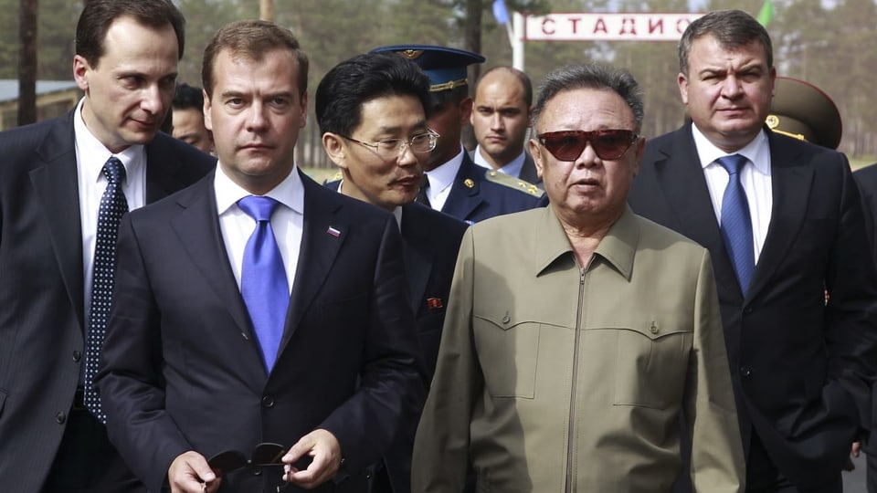 Dmitri Medwedew und Kim Jong-Il.