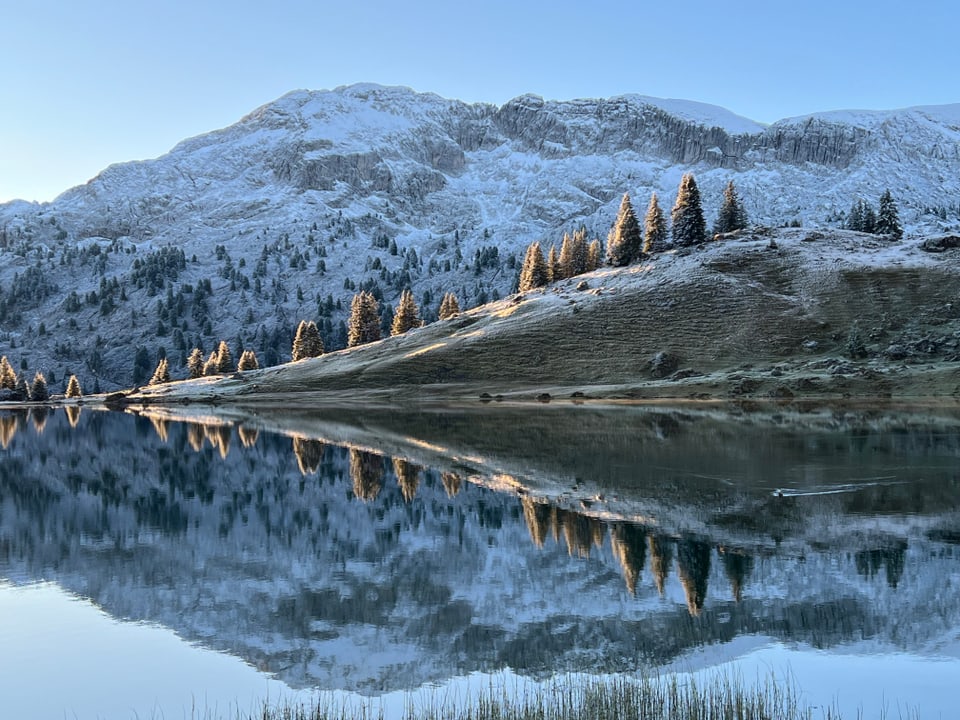 Berglandschaft spiegelt sich in einem See