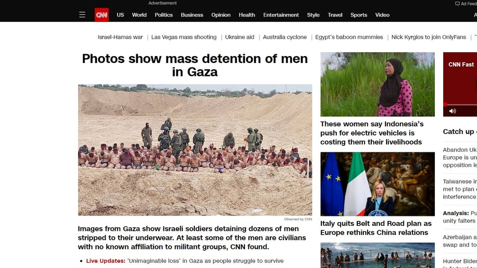 Ein Screenshot von der CNN-Website