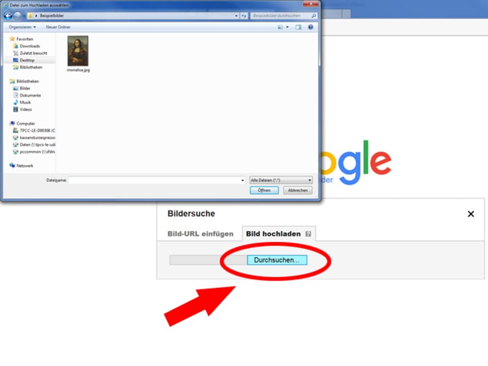 Screenshot Google-Startseite.