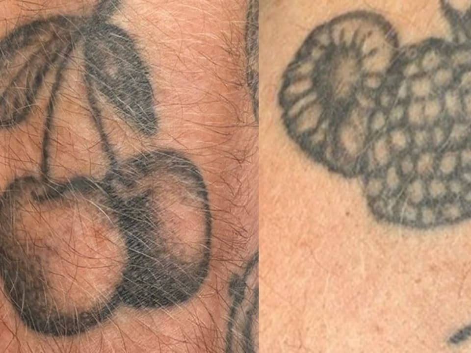 Tattoo: Kirsche und Ananas