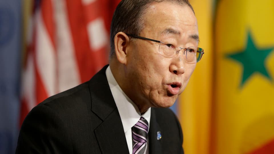 UNO-Generalsekretär Ban Ki Moon spricht.